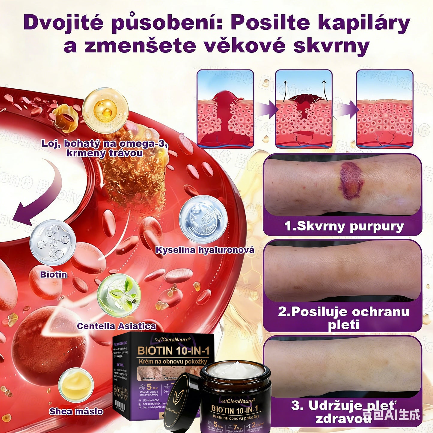 CleraNaure® Biotin 10-v-1 krém na obnovu pokožky