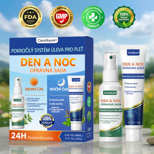 🛡️CleraNaure® Systém pro denní a noční péči o ekzémy –⚡ dvojbalení bez steroidů pro úlevu od intenzivního svědění, zarudnutí a porušené pokožky (akční nabídka)