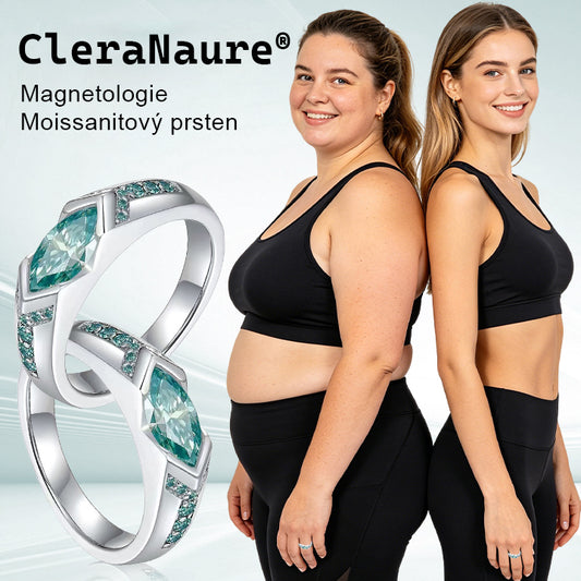 CleraNaure® Magnetologický prsten s moissanitovým diamantem