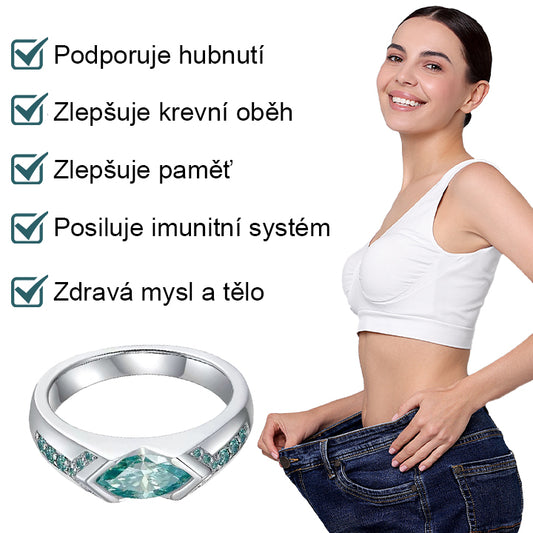 CleraNaure® Magnetologický prsten s moissanitovým diamantem