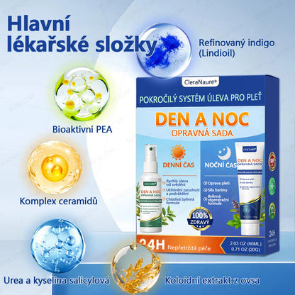 CleraNaure® Systém pro denní a noční péči o ekzémy –⚡ dvojbalení bez steroidů pro úlevu od intenzivního svědění, zarudnutí a porušené pokožky (akční nabídka)- 🌻