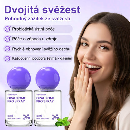 ✨ MODERNIZACE SVĚŽÍHO DECHU PRO KAŽDODENNÍ POUŽITÍ 💜 CleraNaure® OralBiome Pro Spray 🦷 Probiotická podpora pro svěží dech, pohodlí dásní a ústní rovnováhu ✨
