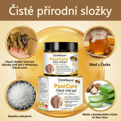 Ledenová Speciální Nabídka | CleraNaure® PsorCure Cílený Krém s Včelím jedem pro Úlevu od Psoriázy