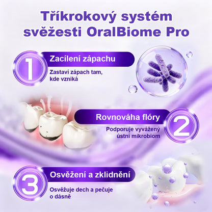 ✨ MODERNIZACE SVĚŽÍHO DECHU PRO KAŽDODENNÍ POUŽITÍ 💜 CleraNaure® OralBiome Pro Spray 🦷 Probiotická podpora pro svěží dech, pohodlí dásní a ústní rovnováhu ✨