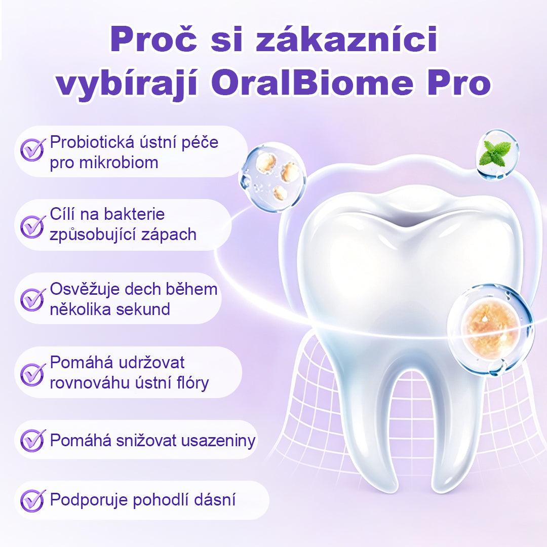 ✨ MODERNIZACE SVĚŽÍHO DECHU PRO KAŽDODENNÍ POUŽITÍ 💜 CleraNaure® OralBiome Pro Spray 🦷 Probiotická podpora pro svěží dech, pohodlí dásní a ústní rovnováhu ✨