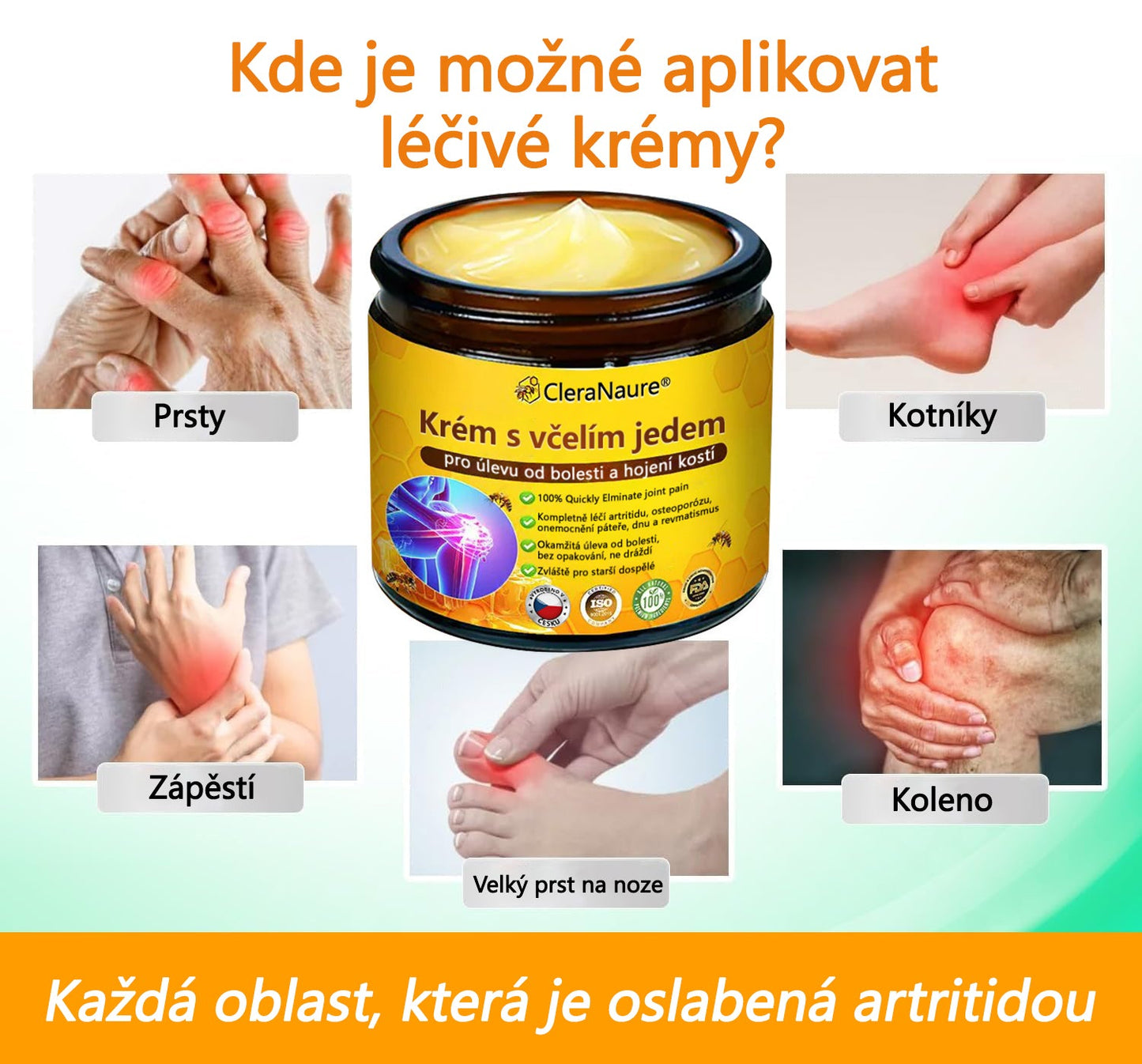 ⭐CleraNaure® Krém s včelím jedem pro úlevu od bolesti a hojení kostí
